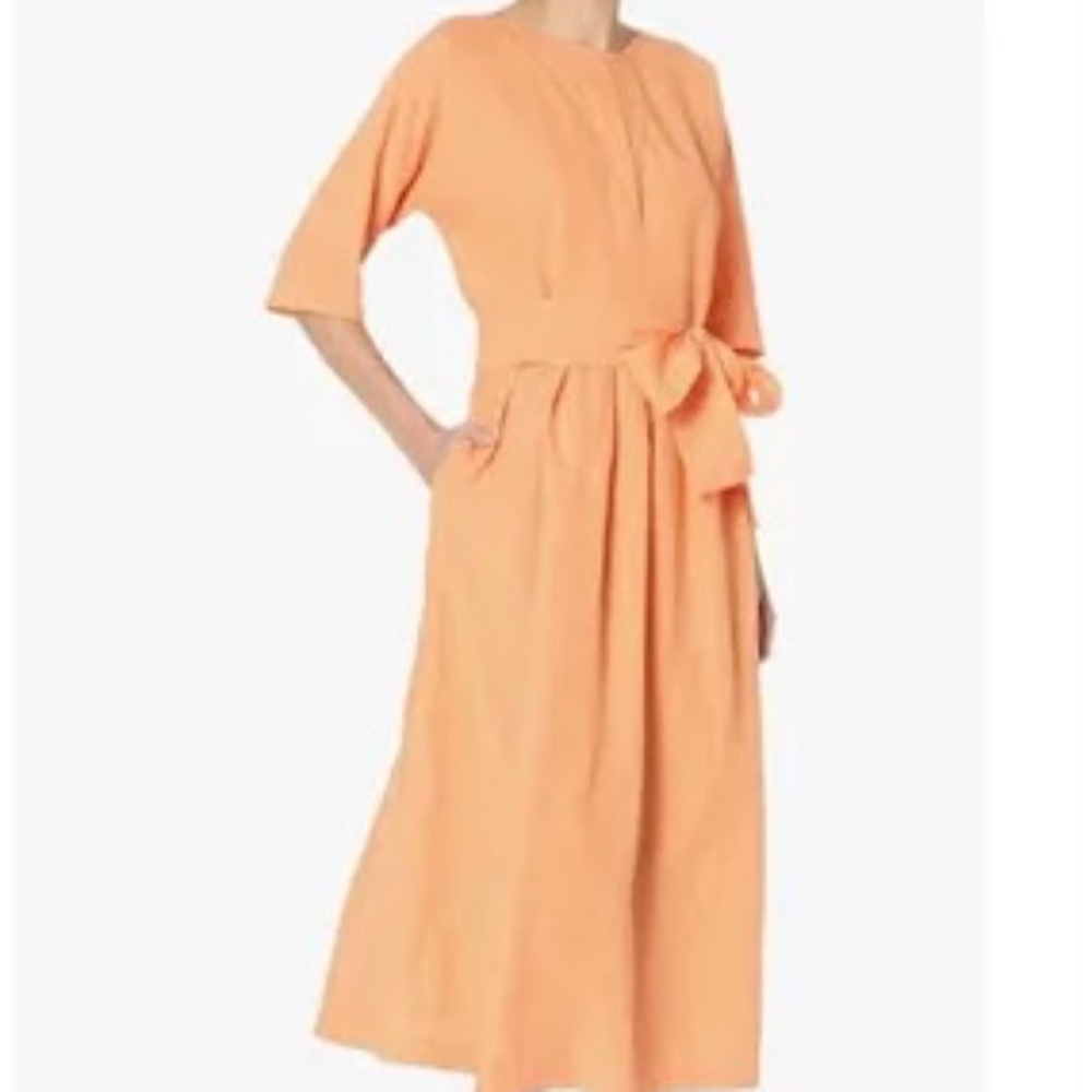 VINCE Linen Blend Midi Dress-size M